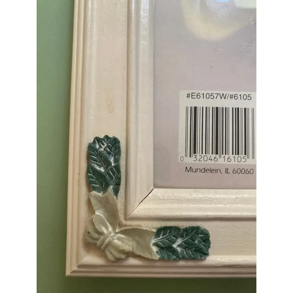 Vintage Wood Ceramic Frame 90s 5X7 Frame Cottagecore